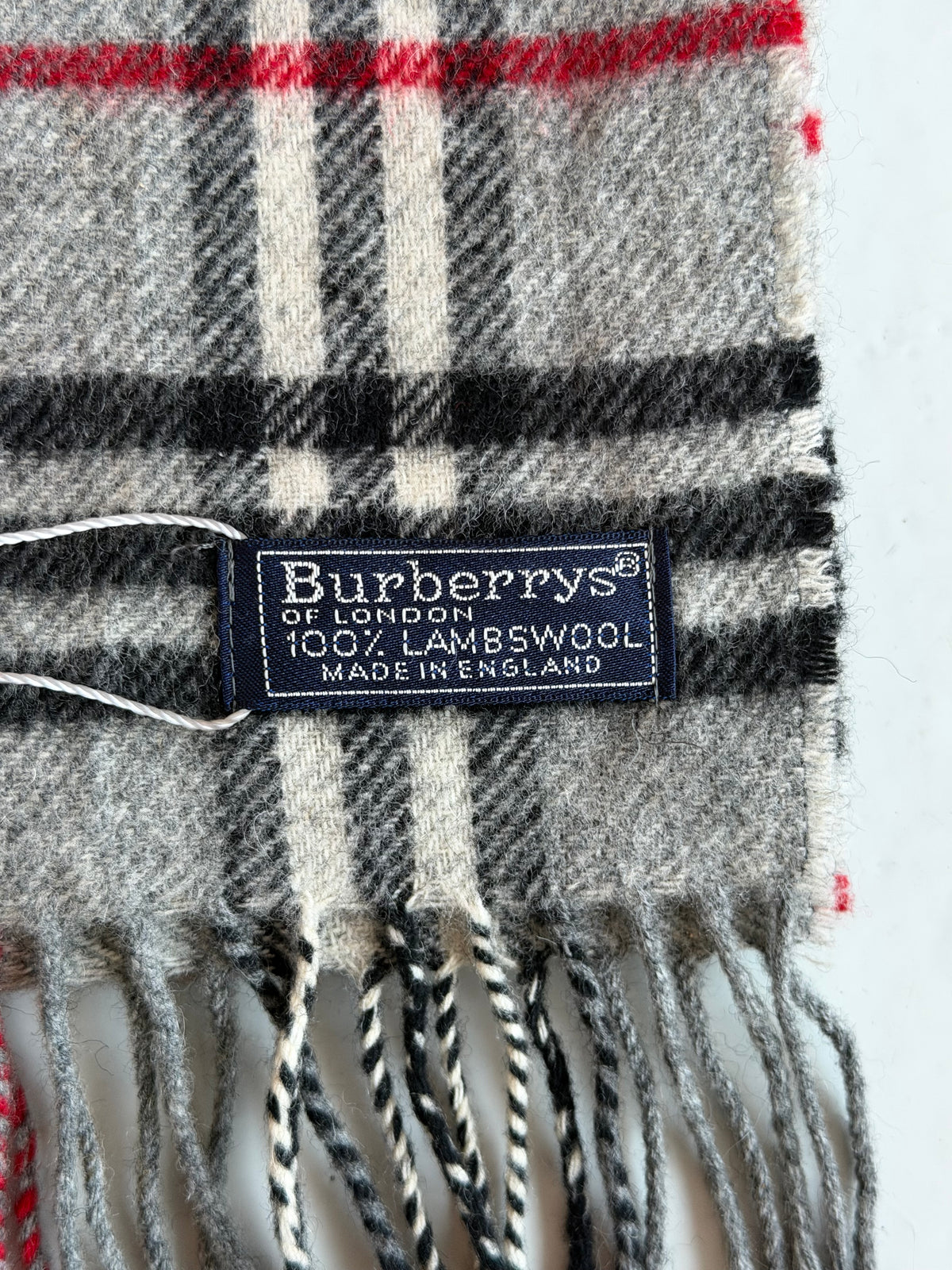 Vintage Burberry gray nova check wool scarf