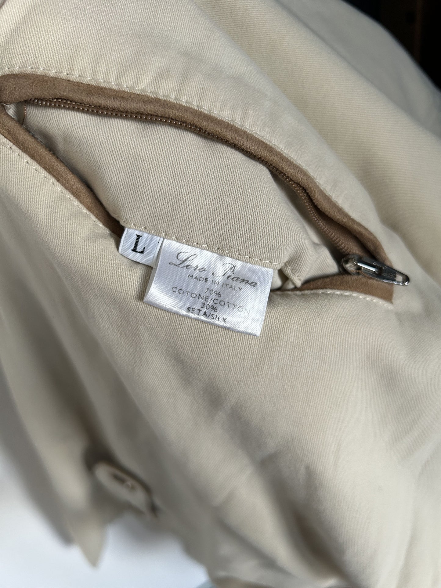 Loro piana light cotton and silk overcoat
