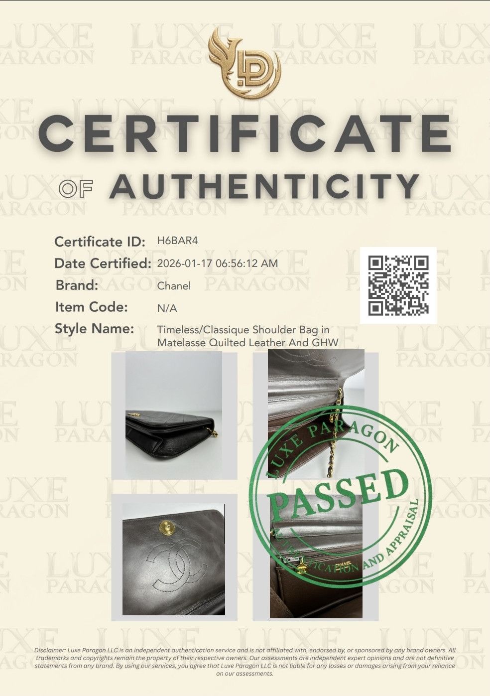 Vintage Chanel timeless/ classique in matelasse quilted lambskin