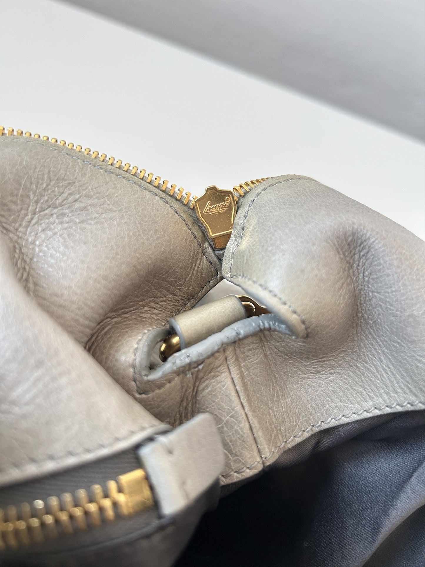 Miu miu vitello bow bag in blueish gray