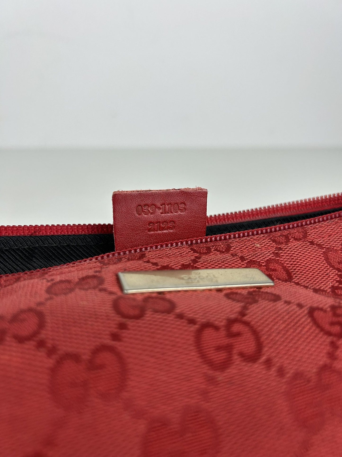 Vintage y2k gucci monogram canvas boat bag pochette