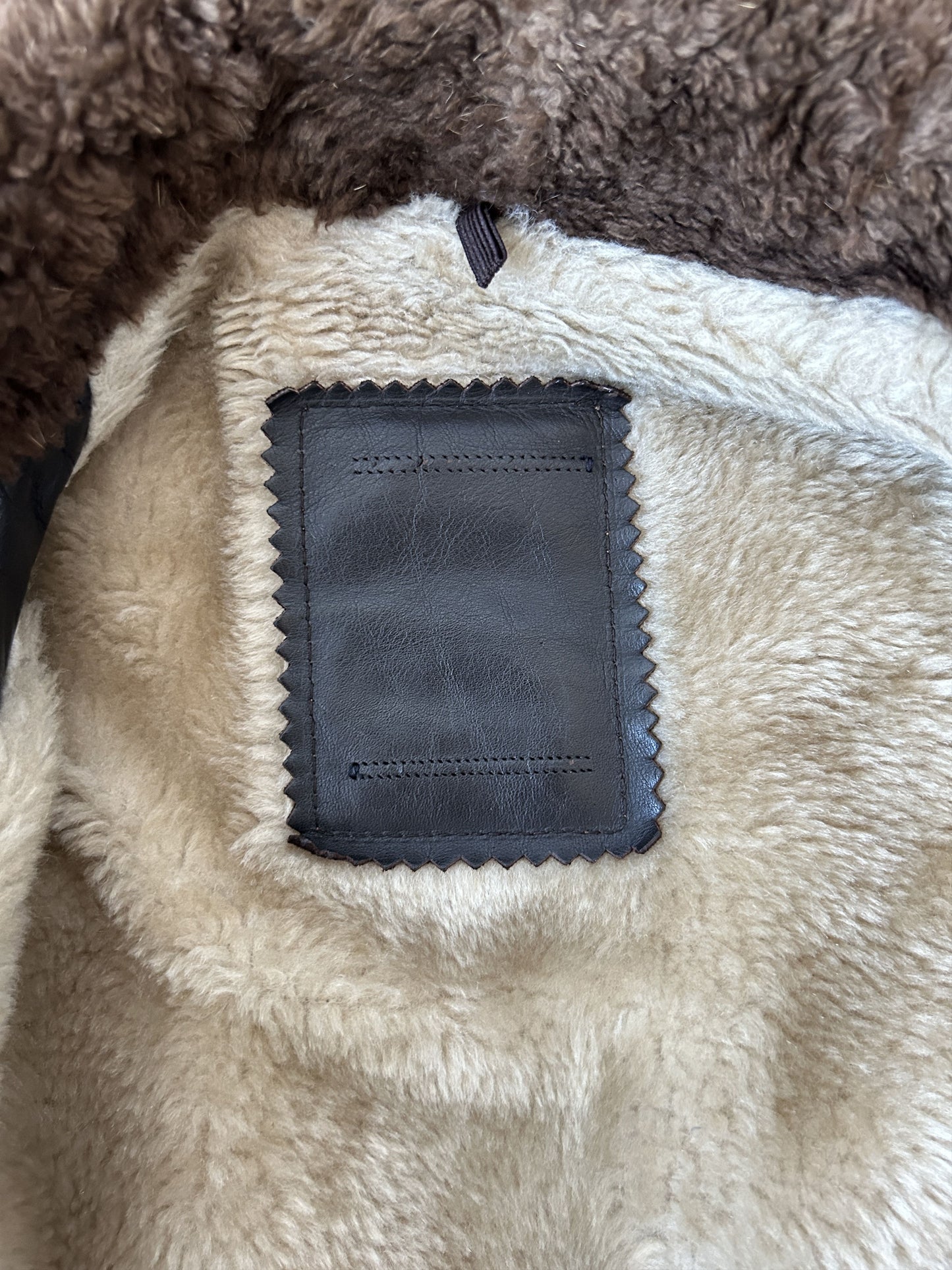 Vintage aviator shearling leather jacket