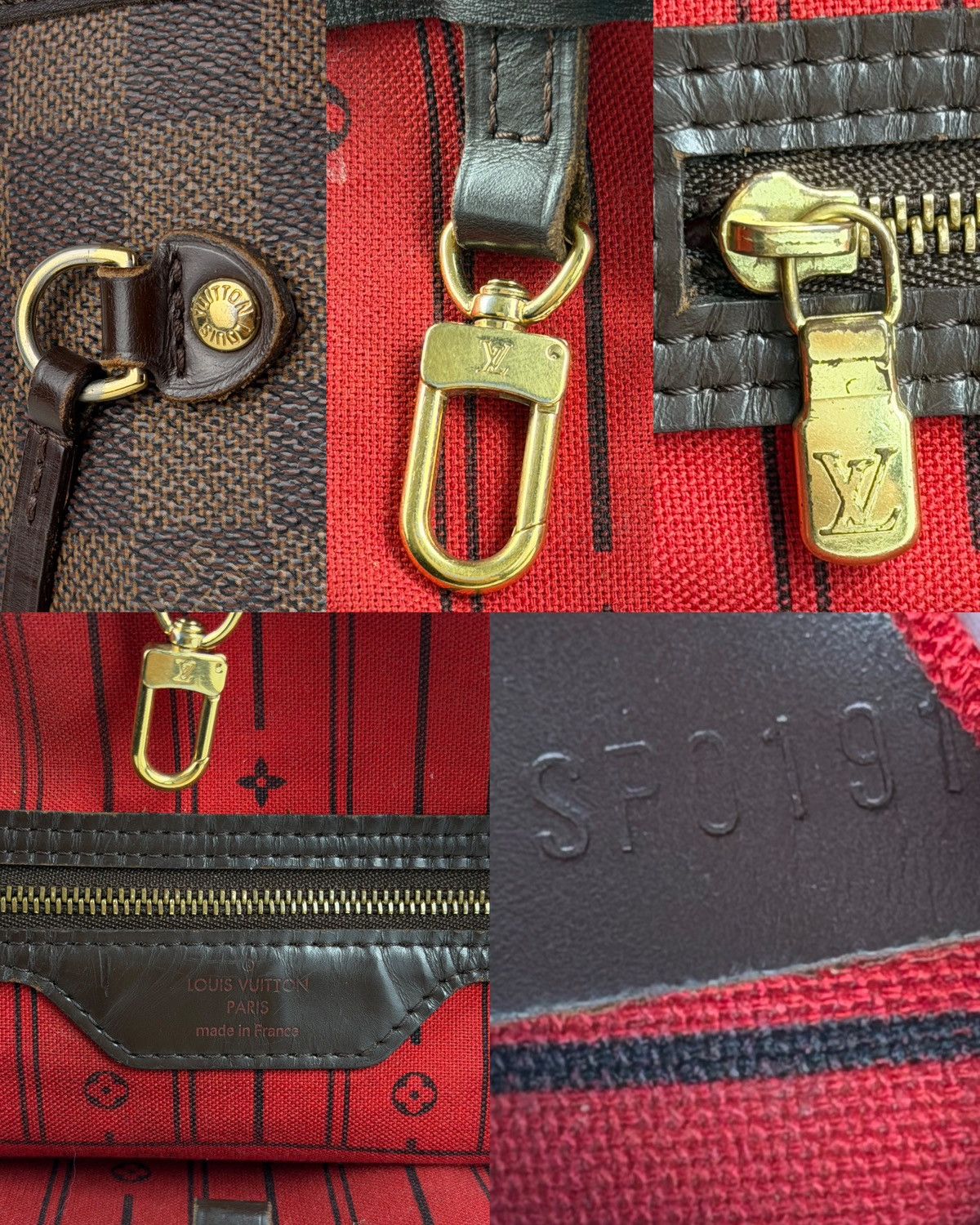 Louis Vuitton damier ebene neverfull mm tote bag