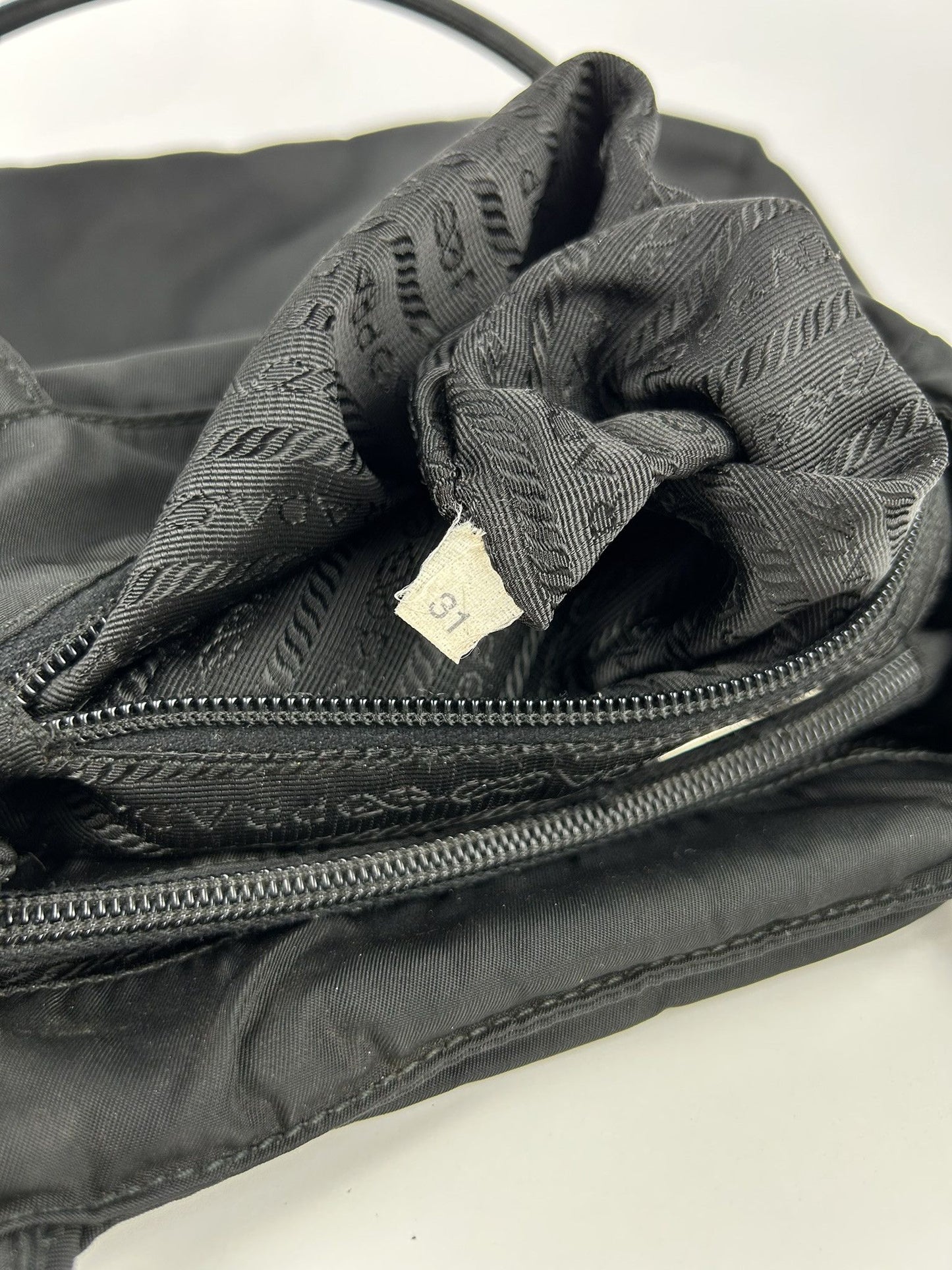 Vintage y2k prada tessuto city nylon triangle logo handbag
