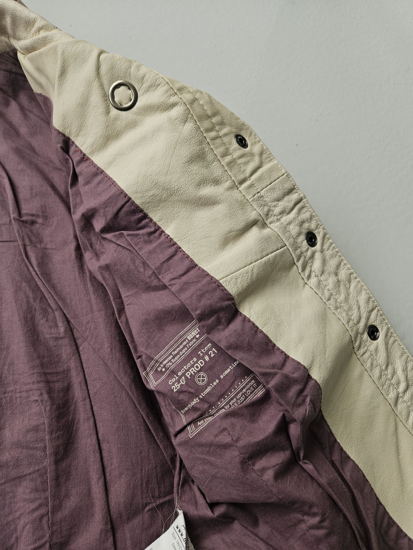 Archive y2k multipocket high collar leather jacket