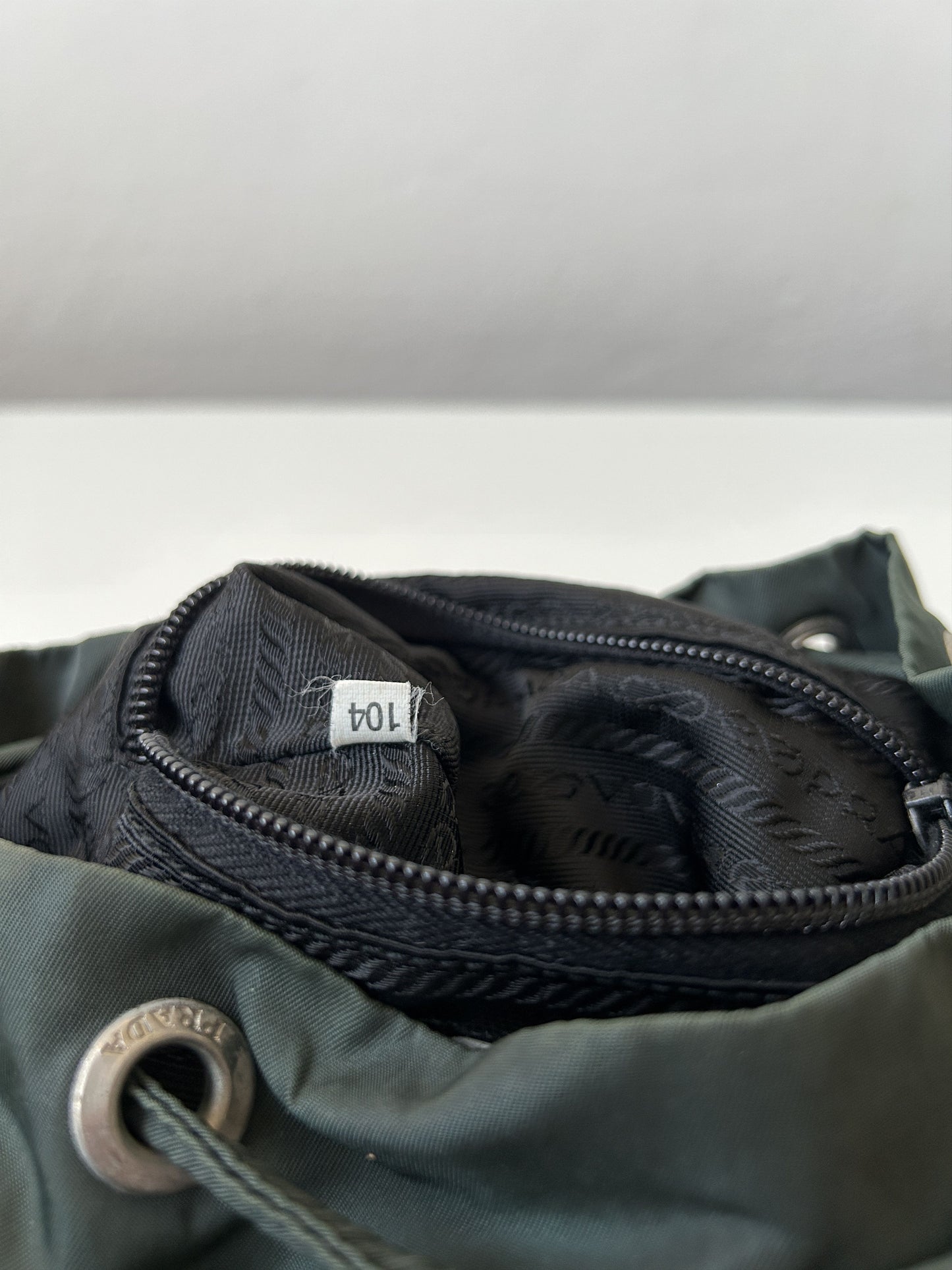 Vintage 90s Prada nylon triangle logo small cargo backpack