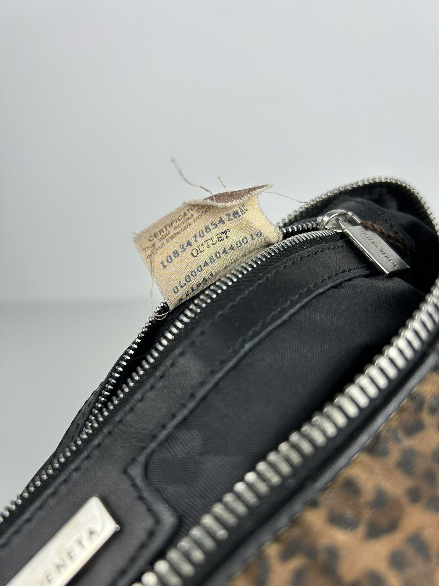 Vintage Bottega Veneta leopard print mini boston bag