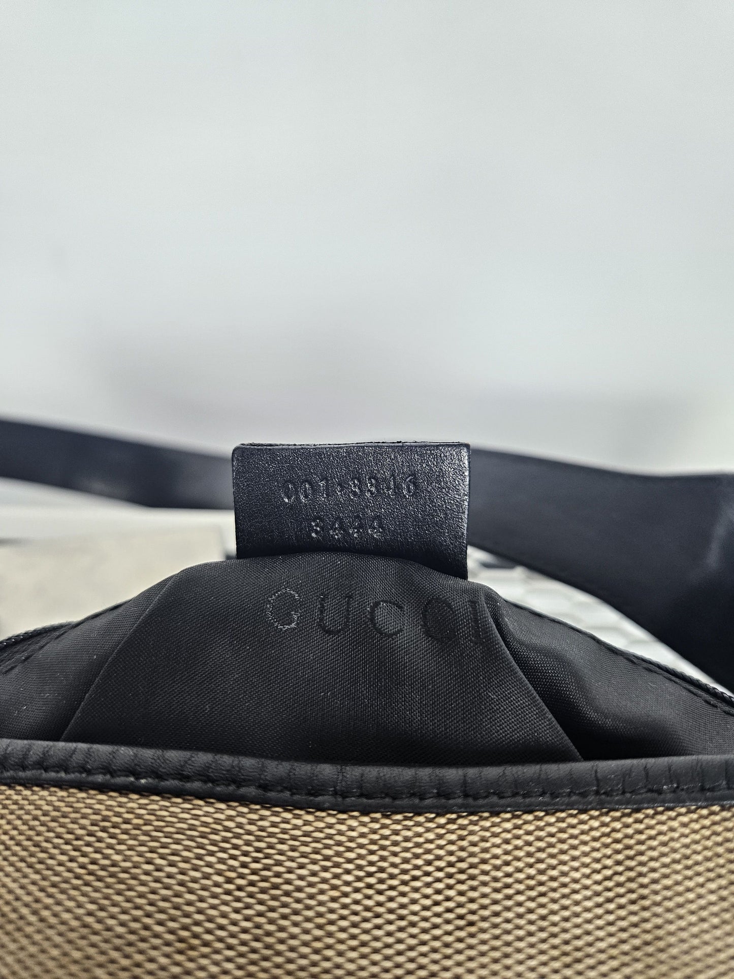 Vintage y2k Gucci Jackie canvas and leather hobo handbag