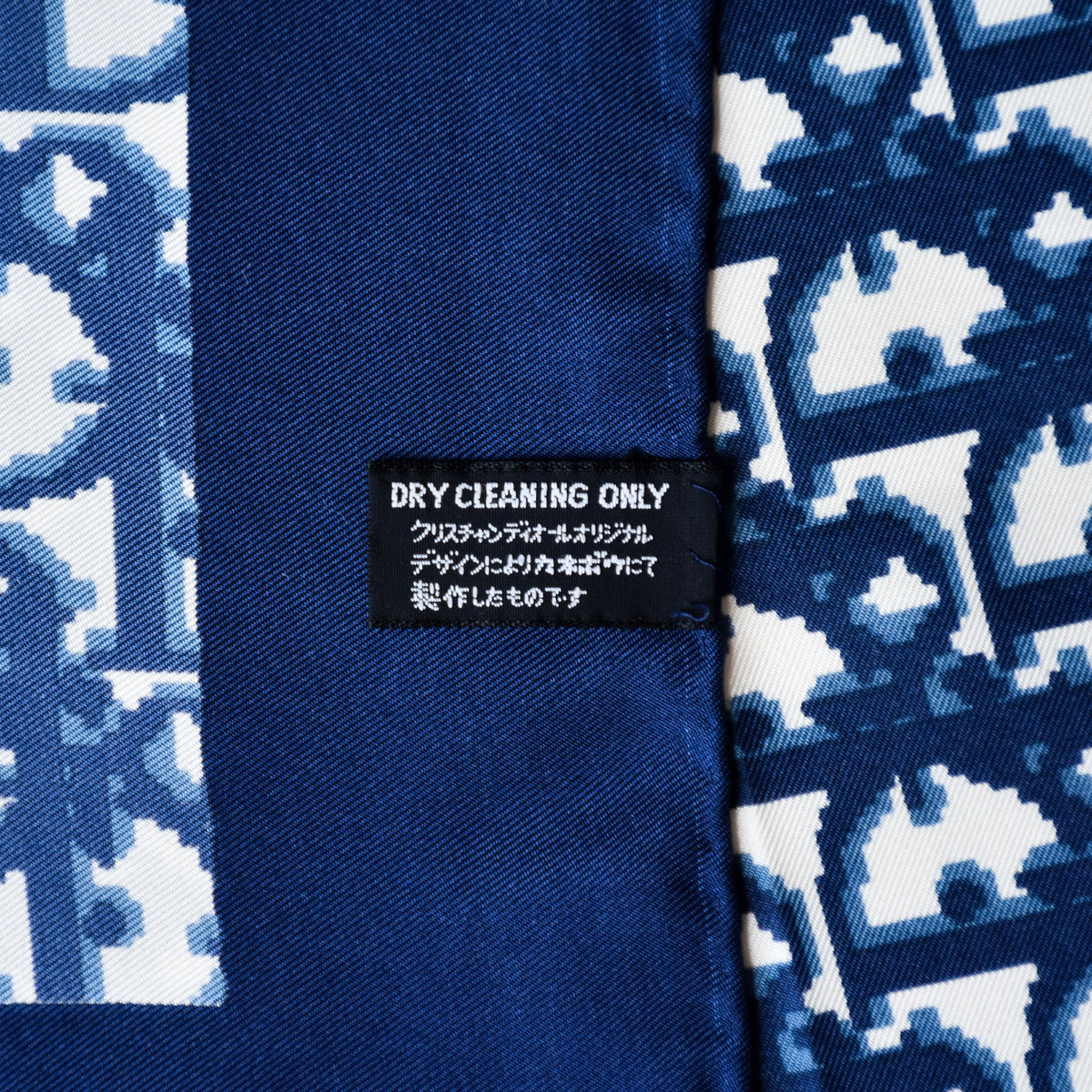 Vintage Dior trotter silk scarf navy