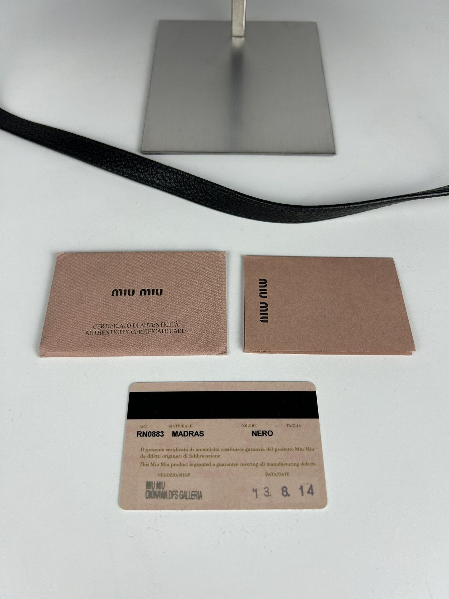 Miu miu madras leather tote bag