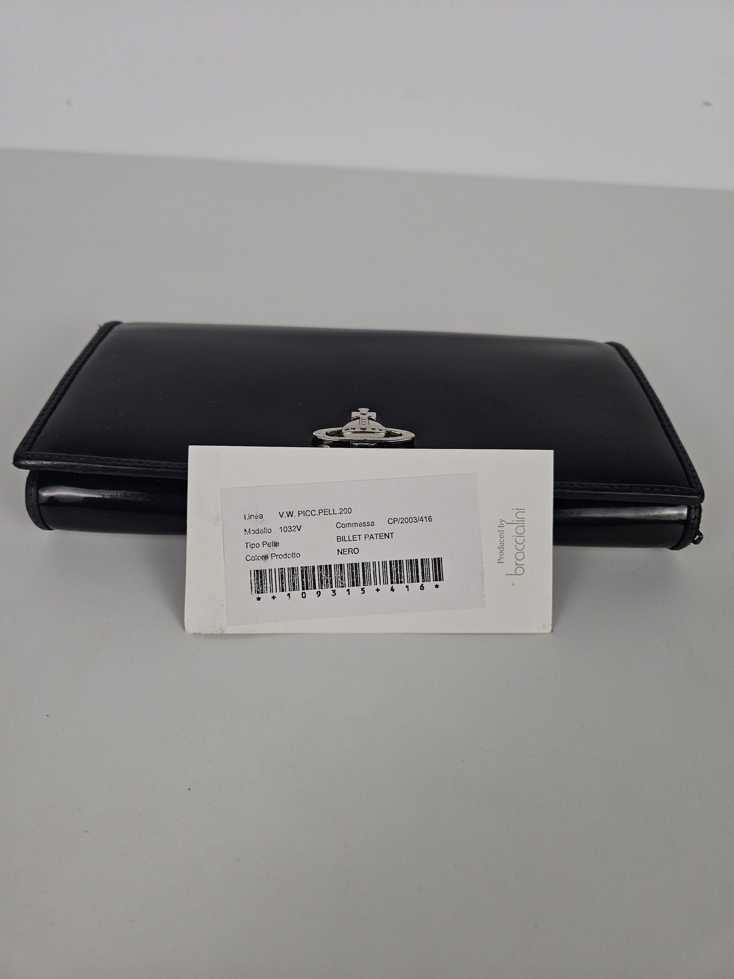 Vivienne Westwood orb black patent leather wallet