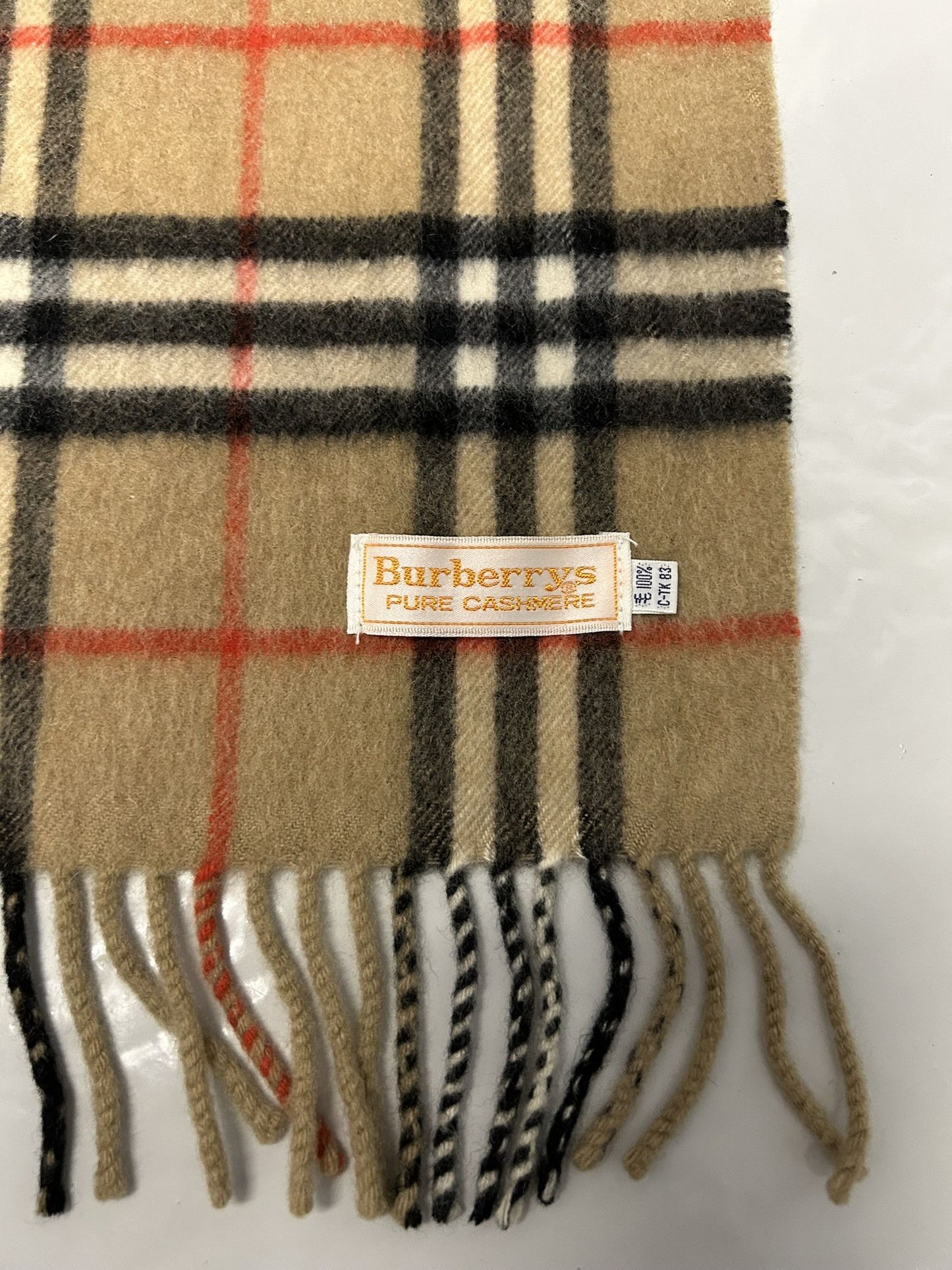 Vintage Burberry nova check cashmere scarf