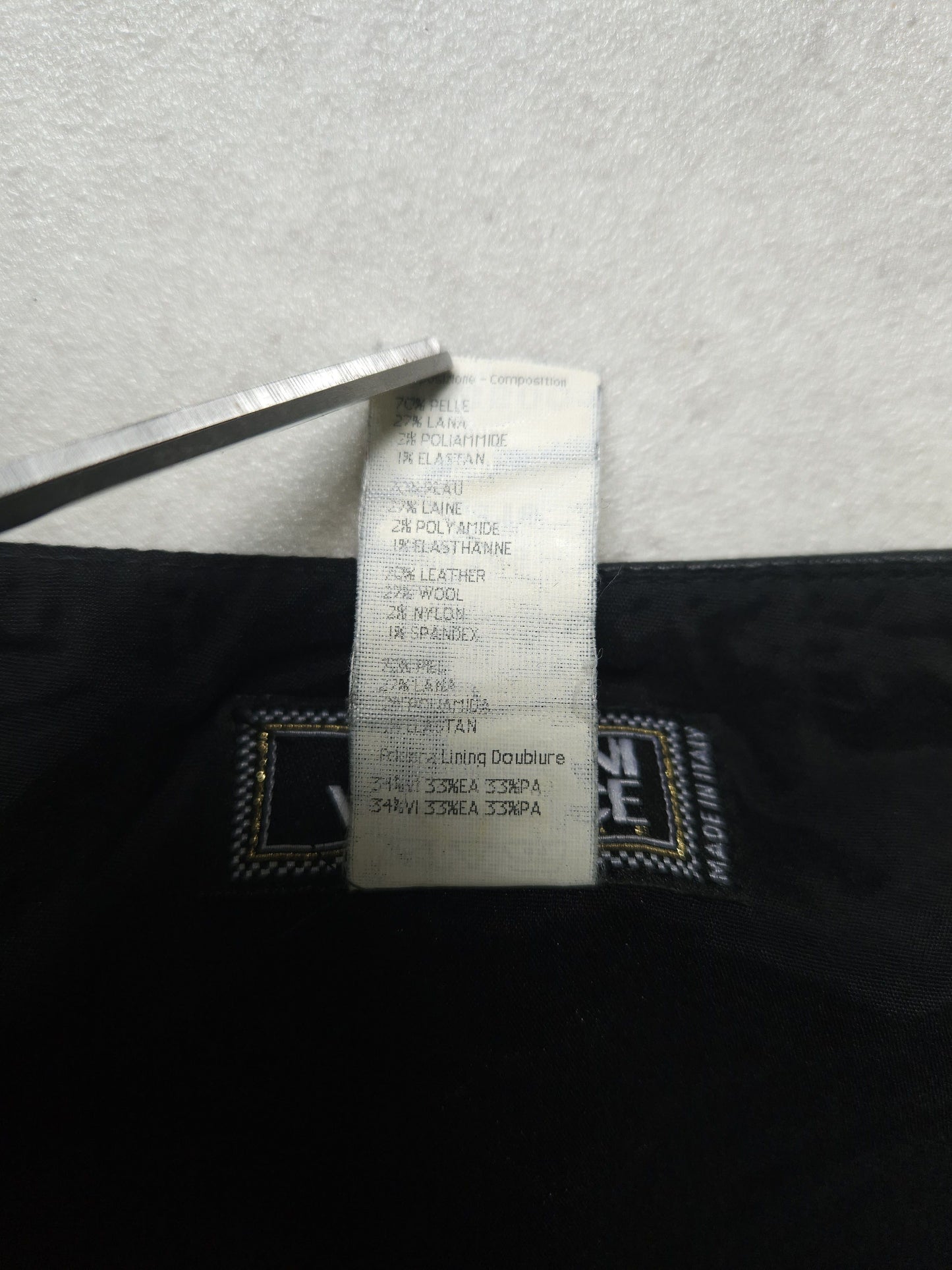 Gianni Versace Couture leather and wool zip off pencil skirt