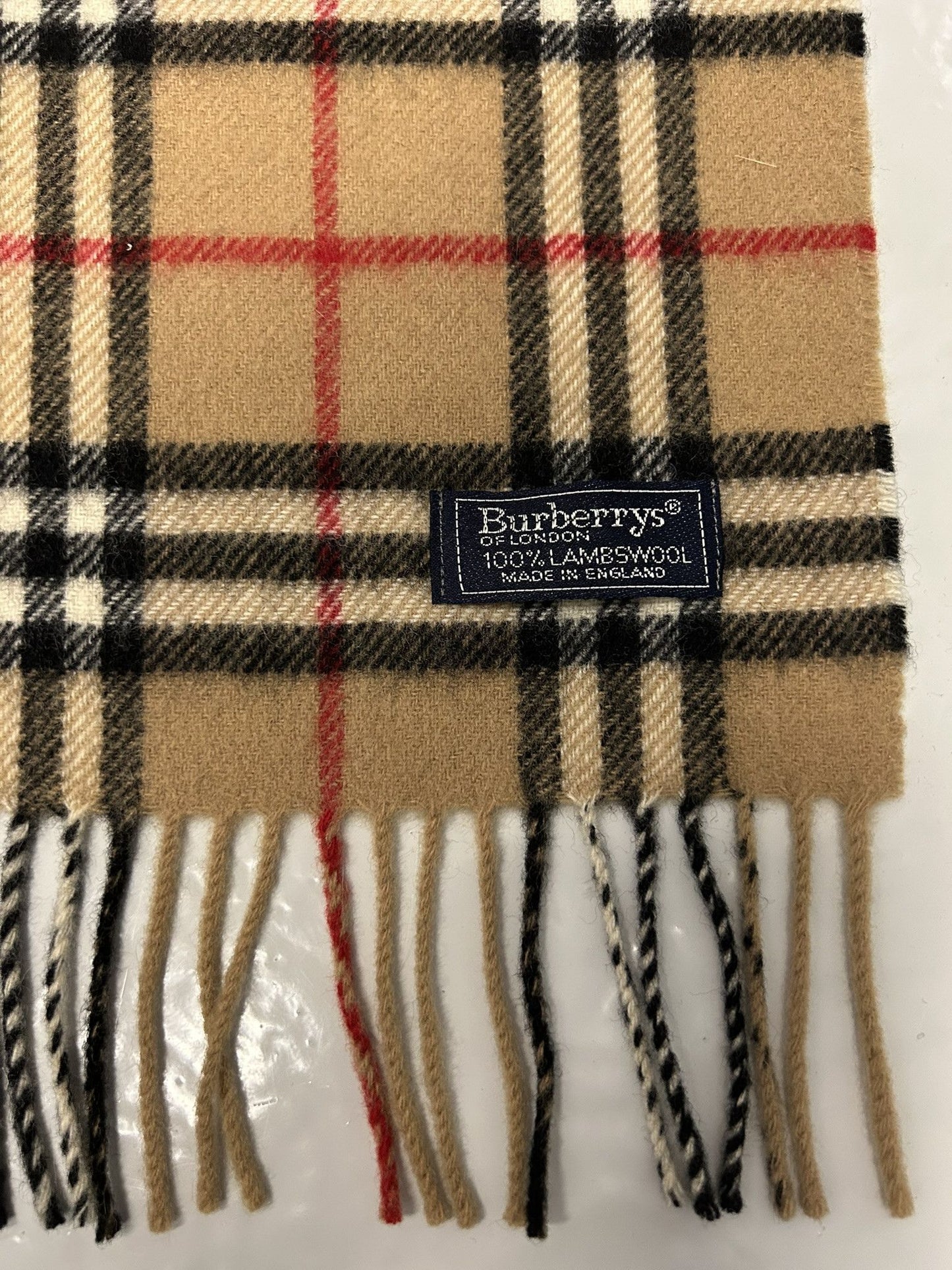 Vintage Burberry nova check long wool scarf