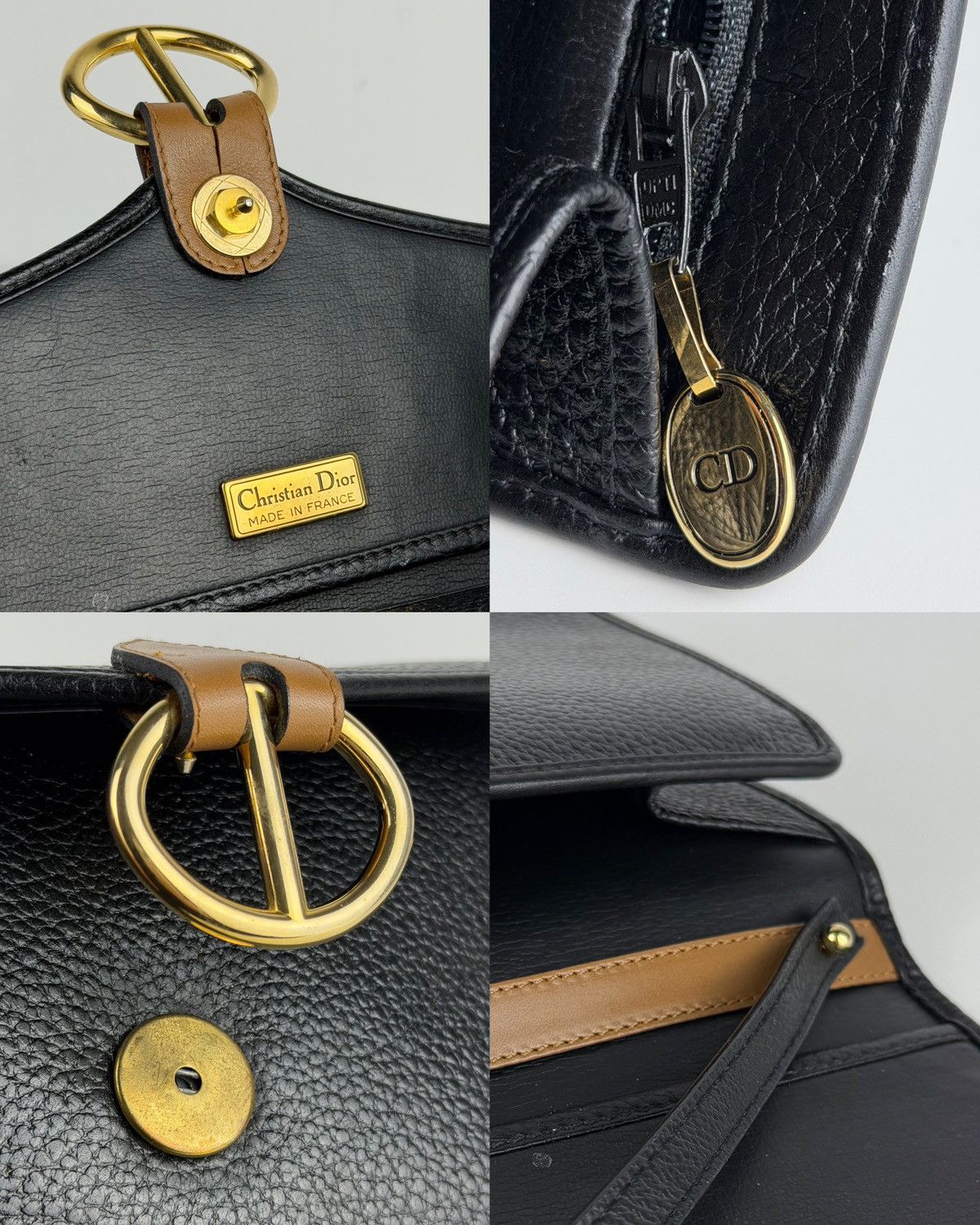 Vintage 80s Dior leather shoulder/ crossbody bag