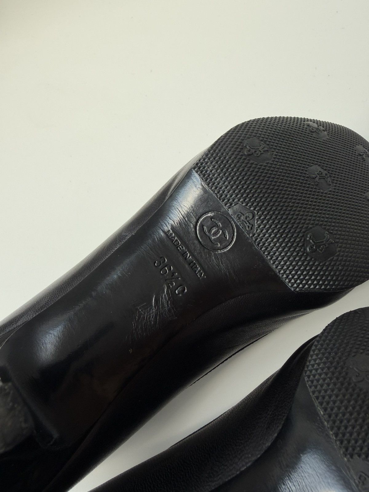 Chanel open toe pumps with bow
