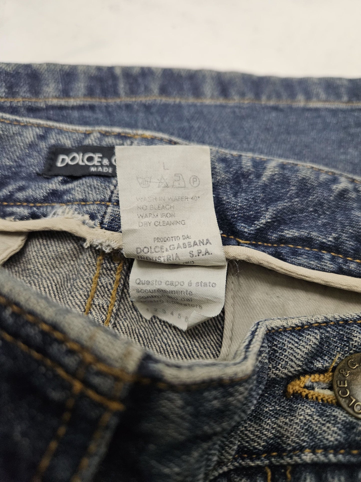 Archive Dolce Gabbana washed denim skirt