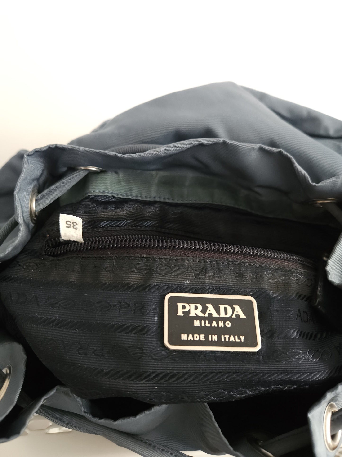 Vintage 90s Prada nylon triangle logo mini cargo backpack