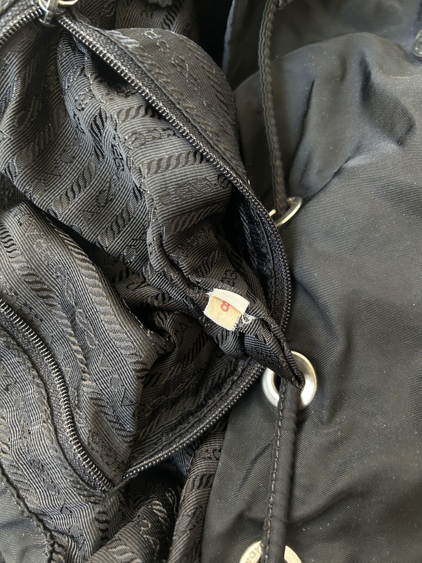 Prada nylon triangle logo cargo backpack