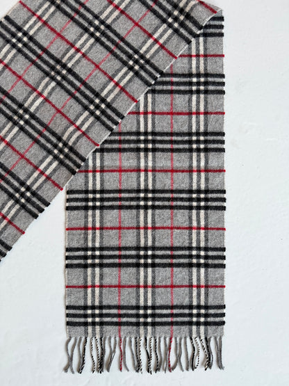 Vintage Burberry gray nova check wool scarf