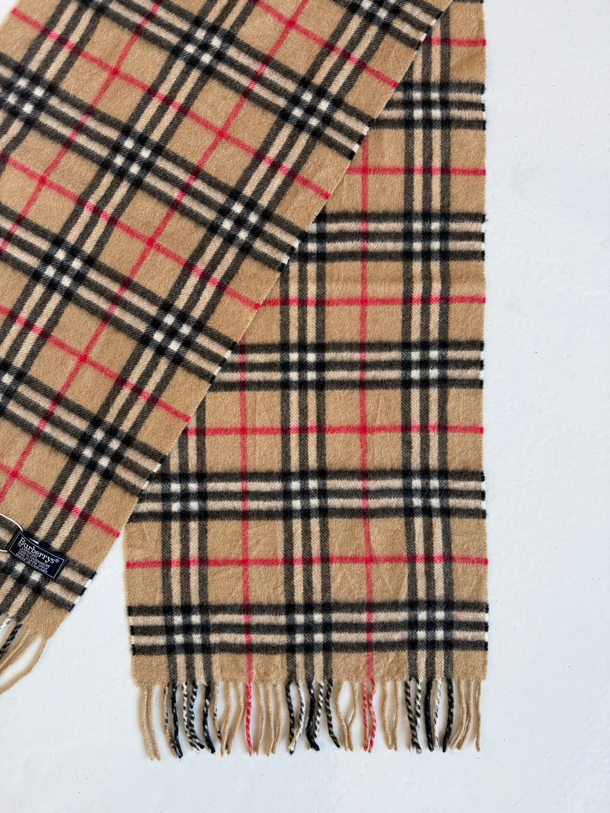 Vintage Burberry nova check cashmere scarf