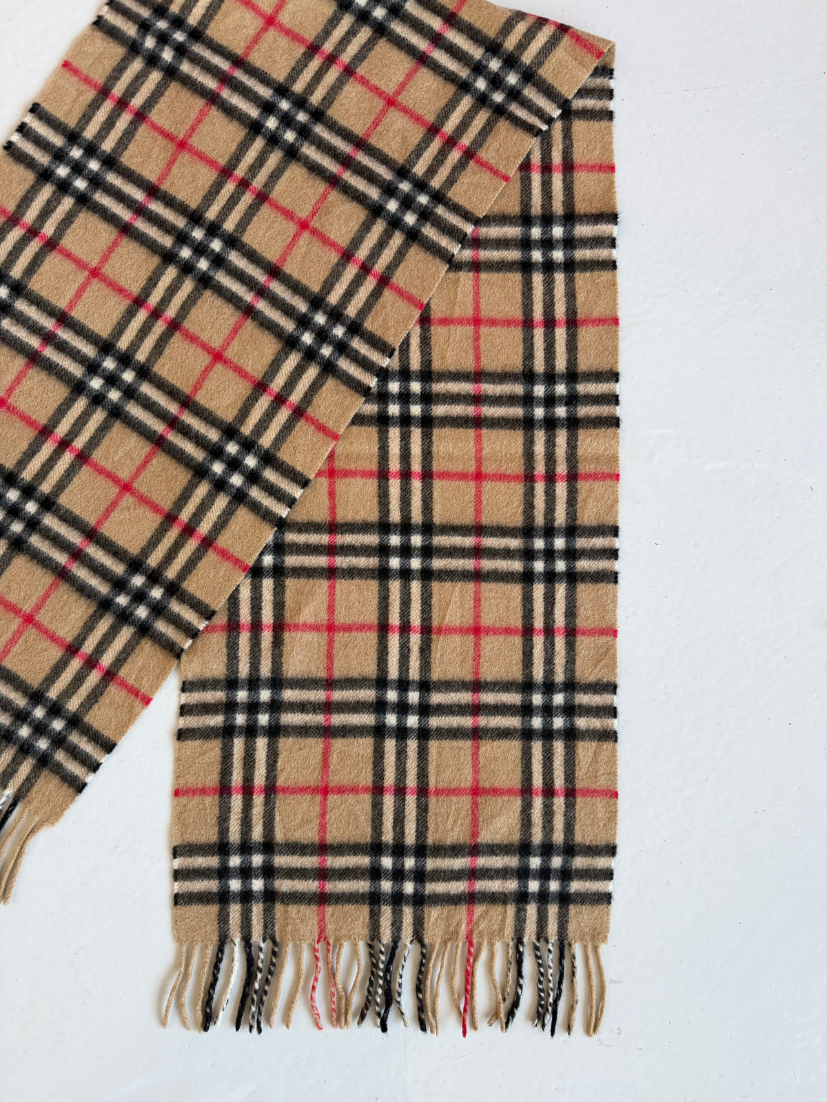 Vintage Burberry nova check cashmere scarf