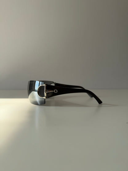 Vintage Gucci 2712/S shield wraparound horsebit sunglasses