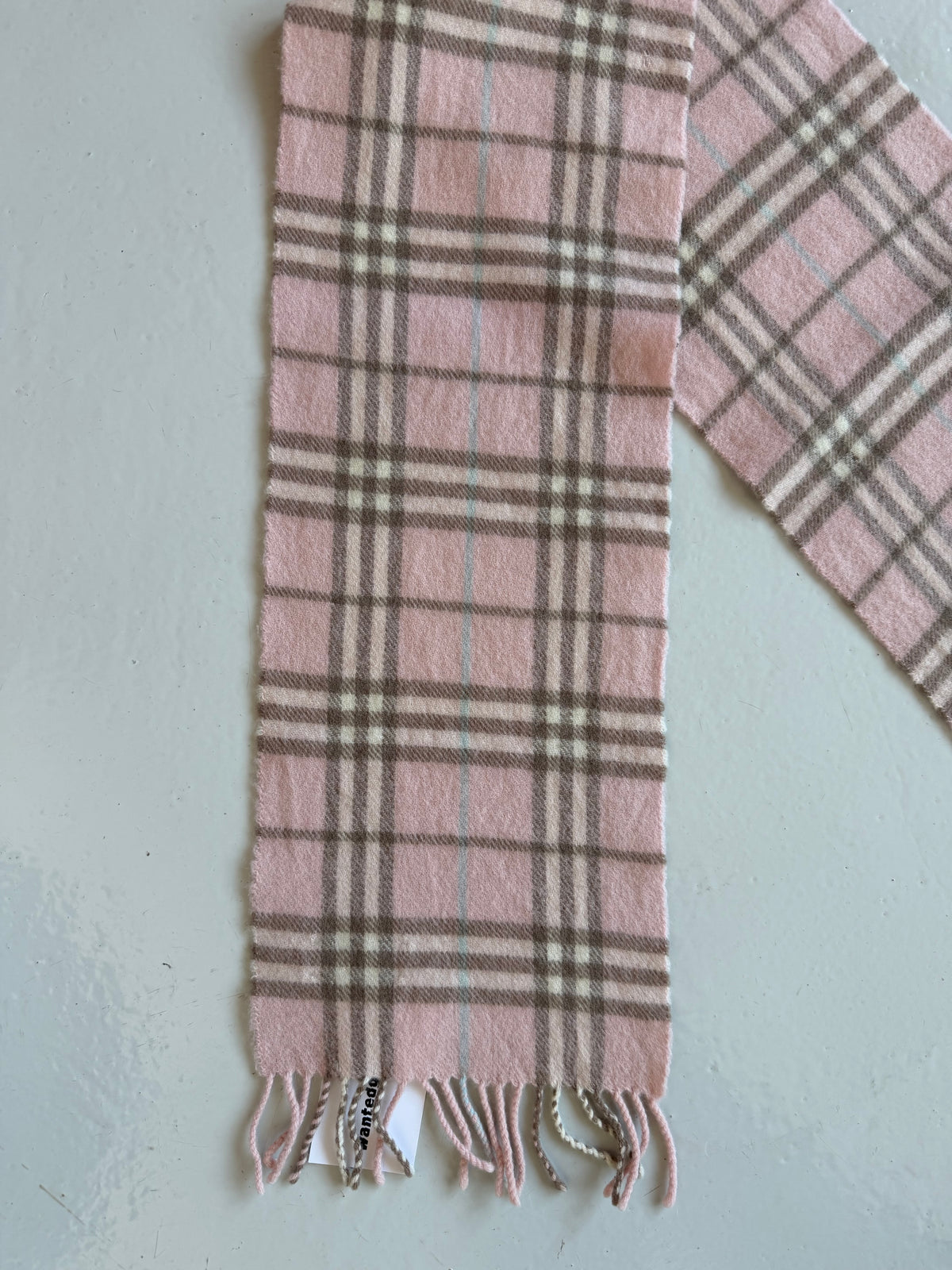 Vintage Burberry pink nova check wool scarf