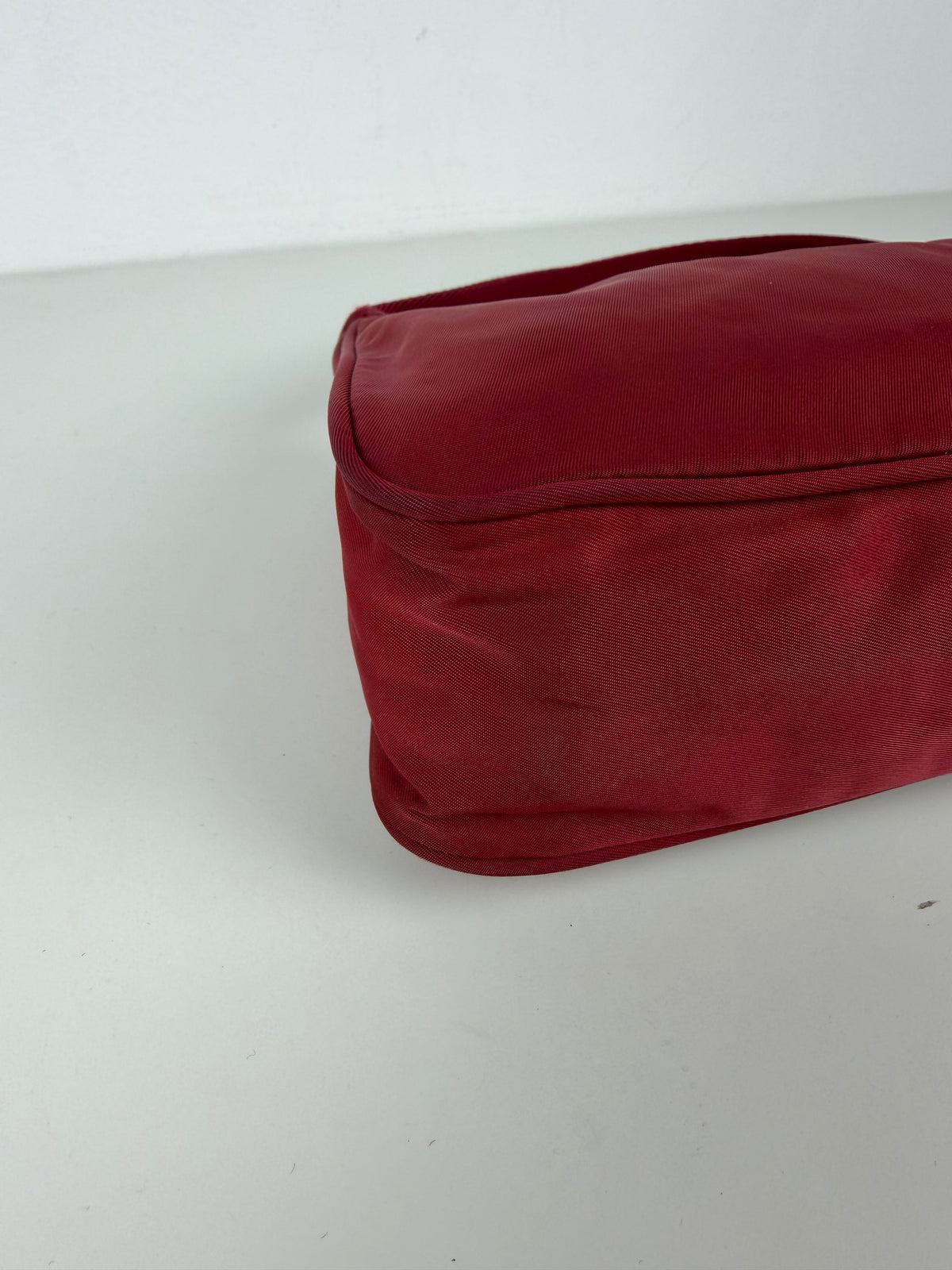 Vintage prada tessuto nylon triangle logo mini hobo bag