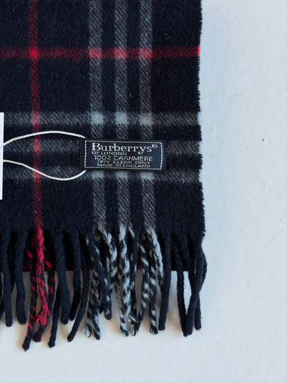 Vintage Burberry black nova check cashmere scarf