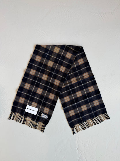 Vintage Burberry navy blue nova check cashmere scarf