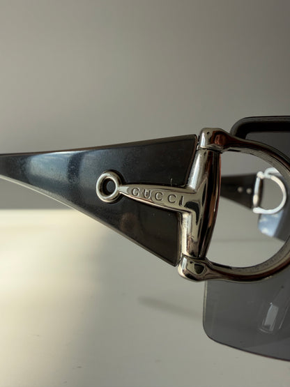 Vintage Gucci 2712/S shield wraparound horsebit sunglasses