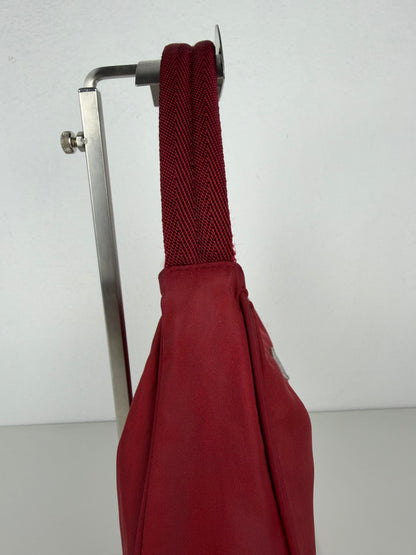 Vintage prada tessuto nylon triangle logo mini hobo bag
