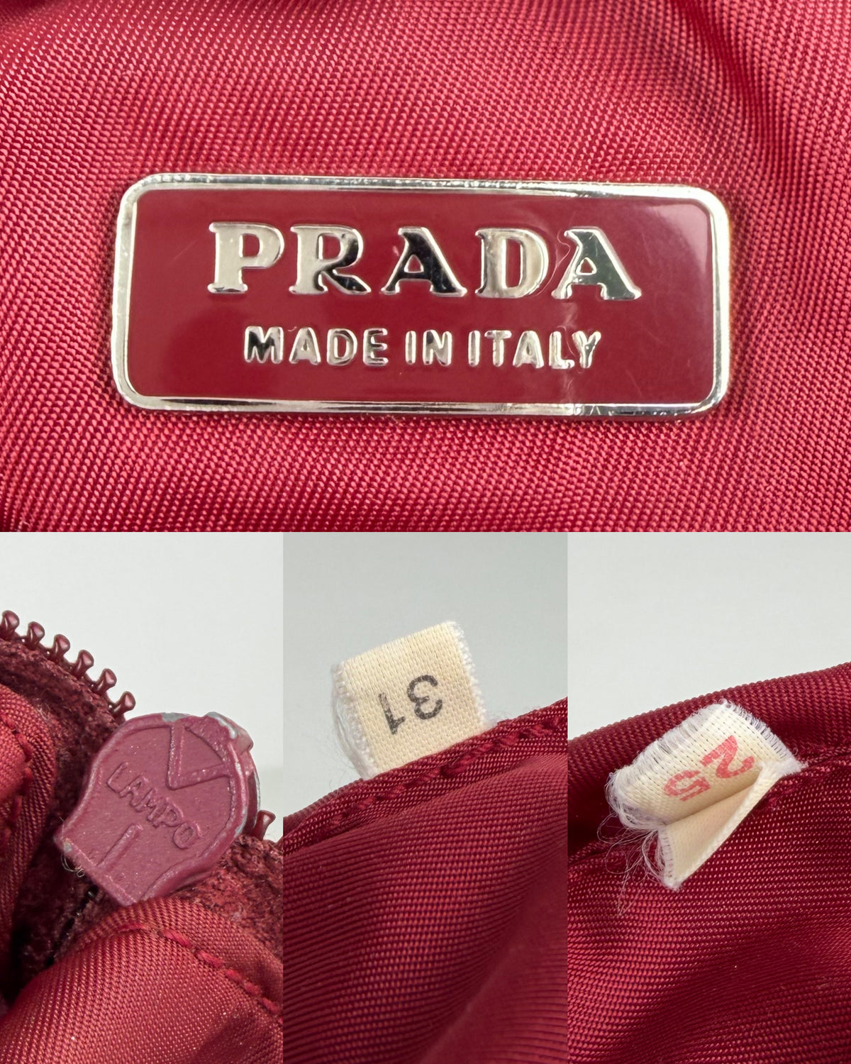 Vintage prada tessuto nylon triangle logo mini hobo bag