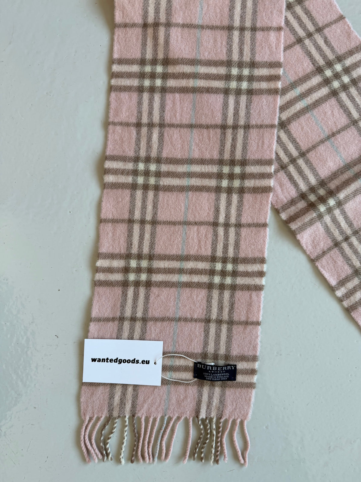 Vintage Burberry pink nova check wool scarf