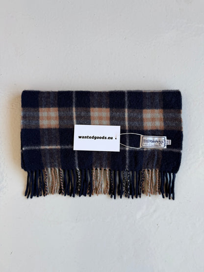 Vintage Burberry navy blue nova check cashmere scarf