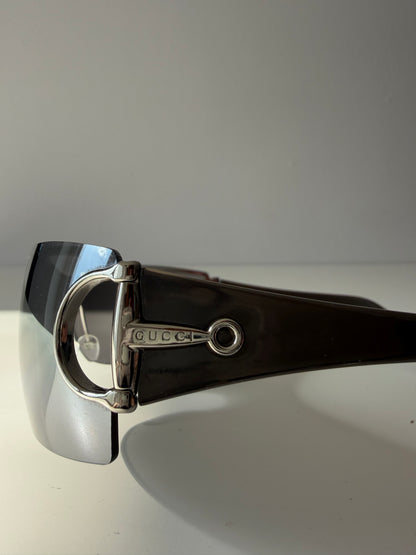 Vintage Gucci 2712/S shield wraparound horsebit sunglasses