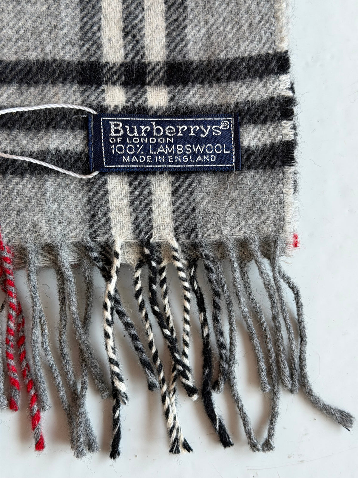 Vintage Burberry gray nova check wool scarf
