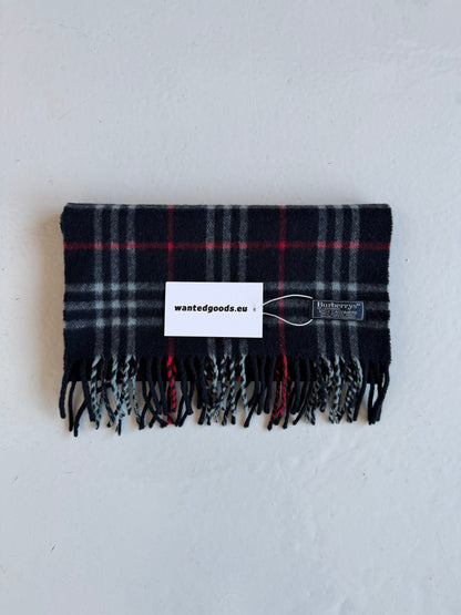 Vintage Burberry black nova check cashmere scarf