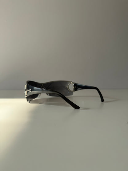 Vintage Gucci 2712/S shield wraparound horsebit sunglasses