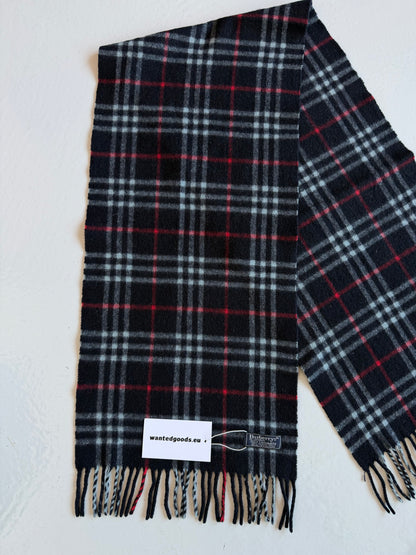 Vintage Burberry black nova check cashmere scarf