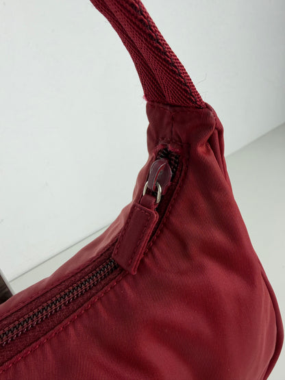 Vintage prada tessuto nylon triangle logo mini hobo bag