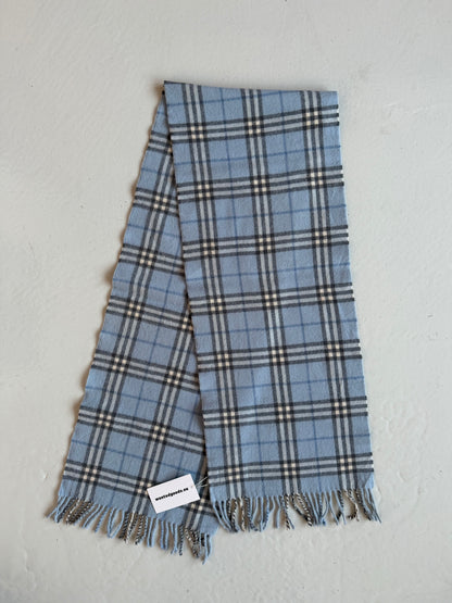 Burberry baby blue nova check cashmere scarf