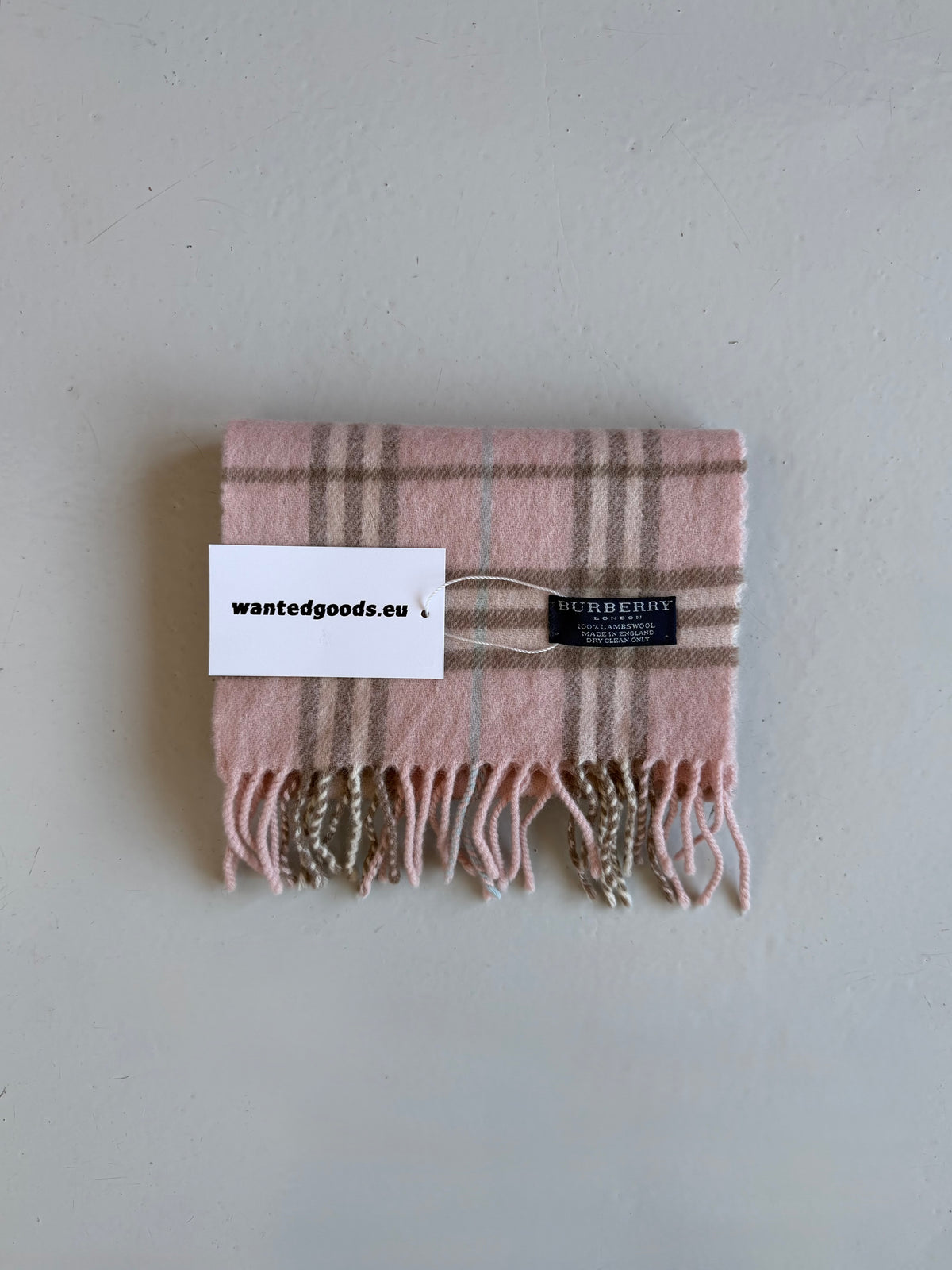 Vintage Burberry pink nova check wool scarf
