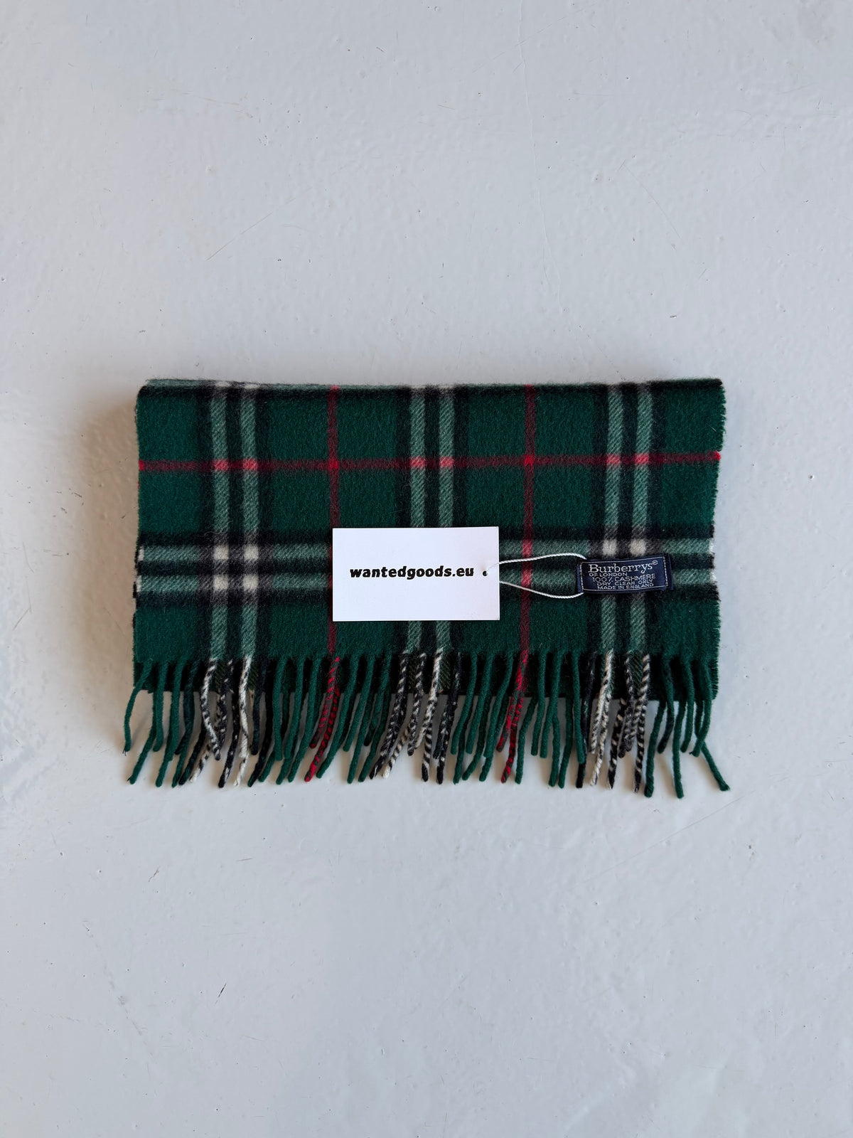 Vintage Burberry green nova check cashmere scarf
