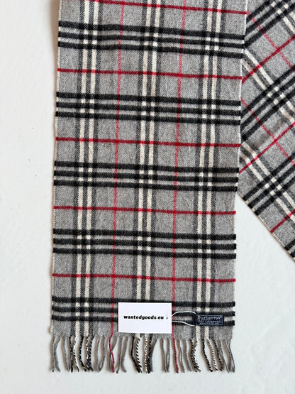 Vintage Burberry gray nova check wool scarf