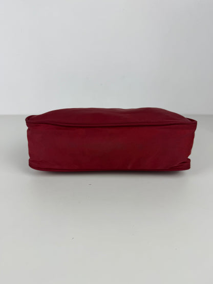 Vintage prada tessuto nylon triangle logo mini hobo bag