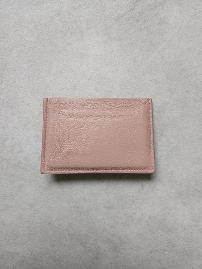 Miu miu leather bow cardholder in dusty pink