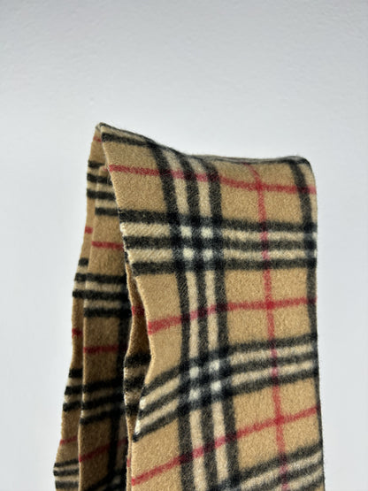 Vintage Burberry nova check wool and cashmere scarf