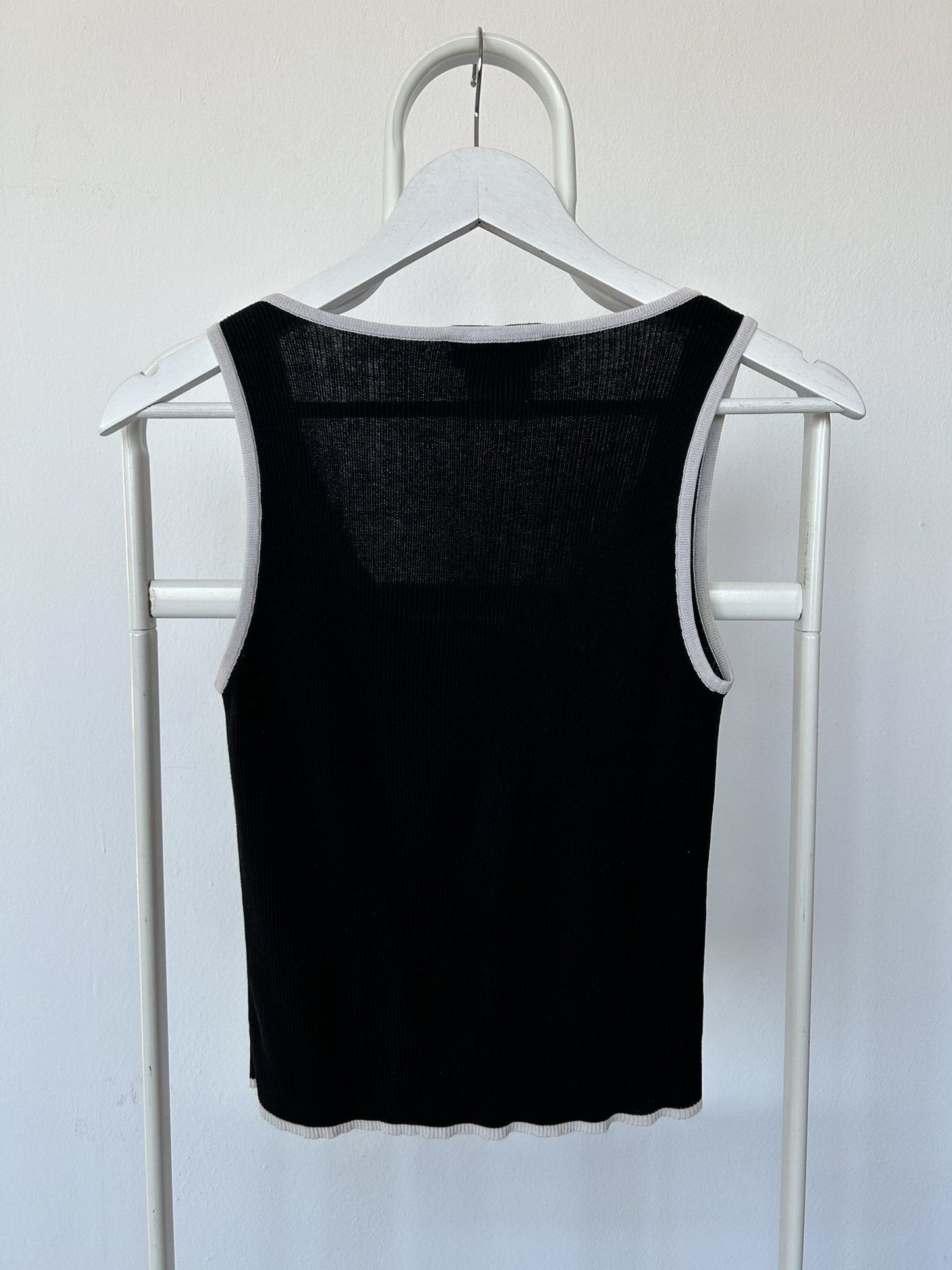 SS1995 Chanel double breasted button up tank top